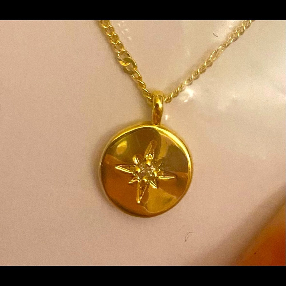Gorjana Power Birthstone Coin Necklace APRIL